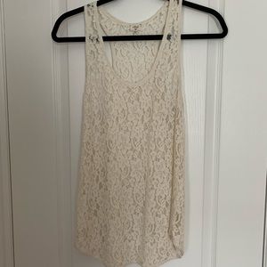 Aritzia Wilfred Cream Lace Racerback tank top